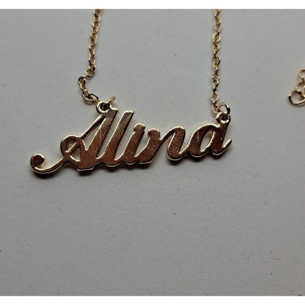 Alina Name Necklace Personalized chain Gold Tone